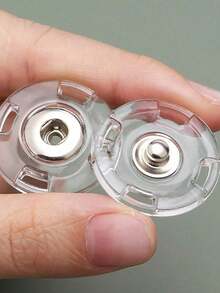 20pcs Large Transparent Invisible Buttons - Durable Plastic Snap Buttons, Suitable For Jackets, Coats, Sweaters, Shirts And DIY Crafts - Concealed Buttons, Sturdy And Durable, Can Be Used For Clothing, Jacket Repairs And Seamless Garment Accessories - Multicolor - View 11
