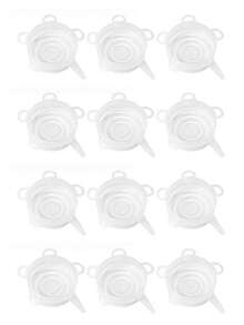 12 Pack Small Stretch Thick Durable Silicone Can Lid Reusable Silicone Yogurt Lids Storage Covers Seal Cups Small Bowls Jars Fruits Covers - Multicolor - View 13