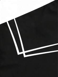 Camisa formal de manga larga con botones delanteros y estampado geométrico para hombres - Negro - Ver 6