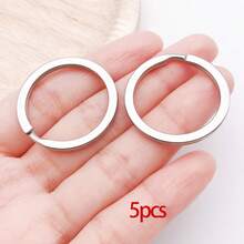 5/50个龙虾爪扣，锌合金旋转弹簧钩带钥匙圈，龙虾钥匙扣，适用于挂绳、手提包、钱包、DIY工艺品和珠宝制作 - 銀色 - 查看 9