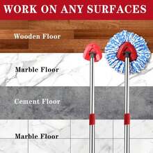 4 Pack Spin Mop Replacement Head, Spin Mop Scrub Brush,Microfiber Mop Refills, Easy To Replace,For Bathroom,Kitchen,Tub And Tile,Easy Cleaning,Suitable For Ocedar RinseClean 2-Tank System Spin Mop (A) - ColorB - 查看 5