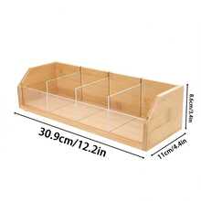 Tea Bag Storage Organizer Box, 4-Compartment Design, Suitable For Drawers, Cabinets, Countertops, And Wooden Tea Trays. - Apricot - View 4