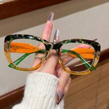 1副/2副豹纹方形女士眼镜，超大复古镜框，Y2K风格，适合旅行、聚会、朋友外出和节日礼物 - 多色 - 查看 15