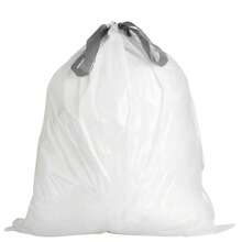 Custom Fit Trash Bags, Compatible With Simplehuman Code G (200 Count) White Drawstring Garbage Liners 8 Gallon / 30 Liters, 17.5\ X 28\,200Count(Packof1),White - 白色的 - 查看 3