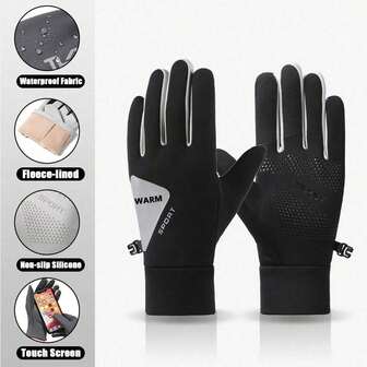 Unisex vintervarma handskar, ny design, pekskärmskompatibla, vattentäta, vindtäta, köldtåliga, lämpliga för cykling, bilkörning, skidåkning, sport med mera, halkfria, förtjockat foder för kvinnor, pekskärmskompatibla