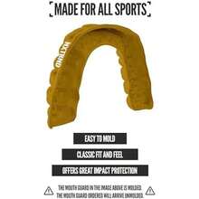 NXTRND CLASSIC Juego de 2 Protectores Bucales Deportivos, Ultra Delgado, para Fútbol Americano, Boxeo, Combate, MMA, Jiu-Jitsu, Lacrosse, para Adultos y Niños - Dorado - Ver 2
