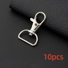 10pcs Rotating Hooks Keychain Clips D-Ring Clips Hanging Cords Hardware For Keychain Making, Lanyard Making, Wallet Hardware, DIY Crafts