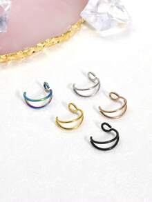 Bộ 5/2 chiếc khuyên mũi giả hai lớp hình móc câu, khuyên môi giả, khuyên tai giả, có thể kẹp vào mũi, môi, tai, phù hợp với mọi loại trang sức cơ thể nữ, thích hợp cho sử dụng hàng ngày, tiệc tùng, lễ hội âm nhạc, làm quà tặng, kỳ nghỉ biển, các lễ hội (Tết Nguyên Đán, Halloween, Ngày Valentine, Lễ Phục Sinh, Giáng Sinh). - Nhiều màu - Xem 2