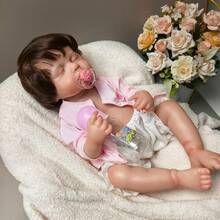 Reborn Doll, Handmade With Rooted Hair And Hand-Painted, Realistic Feeling Lifelike Vinyl Doll, Full Body, Real Life Doll With Gift Set (Bottle, Pacifier, Diaper, Birth Certificate) - Pink - View 1