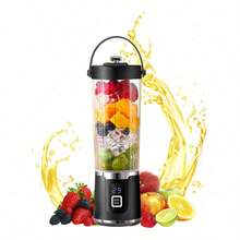 200W Professional Smoothie Blender - Ideal Kitchen Countertop Appliance For Desserts, Portable Rechargeable Fruit Juice Mixer (Model N58D) For Shakes And Juice, Plus A 600ML, 7.4V, 2400mAh, 18000RPM, 100W Household Crushed Ice Juicer Cup With USB Charging, Portable For Outdoor Travel - 黑色PRO MAX - 查看 7