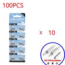 10-100节全新高品质AG6纽扣电池，1.55V碱性纽扣电池，型号包括371、SR920SW、LR920、SR927、370、L921、LR69、SR920