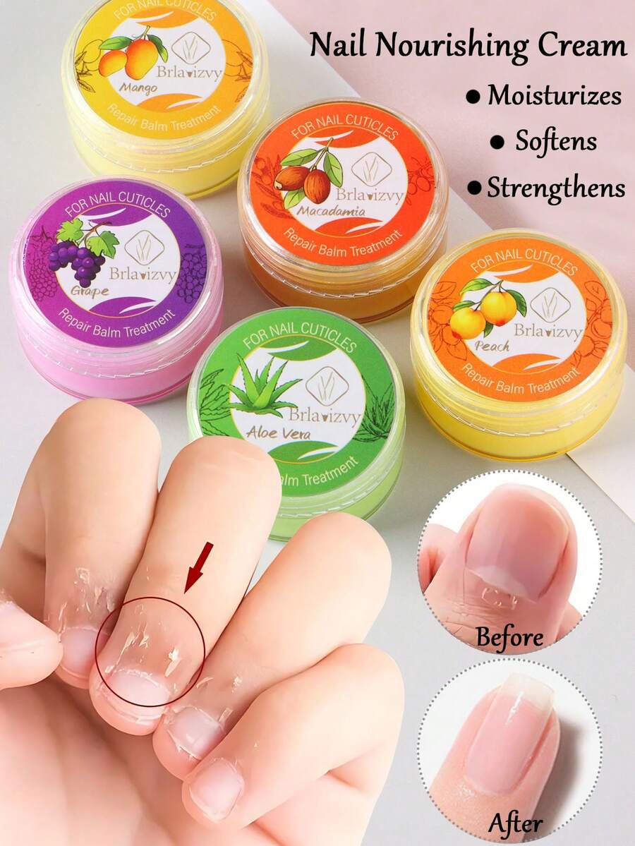 10g Solid Nail Nourishing Cuticle Softeners Cream Nail Strengthening Cream Hand Foot Care Cream Deeply Moisturizing And Nourishing Heel Skin, Hydrating Rough And Dry Foot Skin,Smooth And Soft Foot And Hand Skin Cream Nail Care Tool - 10g - View 1