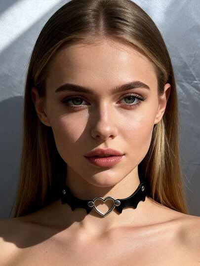 1PC Women Leather Choker Fashion Belts Style Choker Punk Jewelry With Chains Clavicle Choker Rock Neck Chain Bride Jewelry