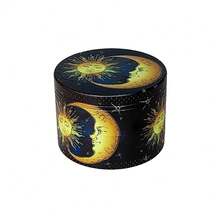 50mm 4-Layer Zinc Alloy Metal Grinder, Cartoon Sun & Tree Of Life Design, Manual Herb Grinder, Smoking Accessory - Multicolor - View 15