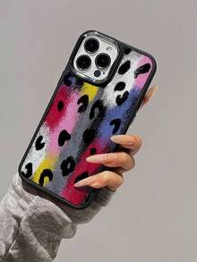 1 pieza Funda de teléfono suave y resistente al choque de piel sintética vintage con eslogan y patrón de letras compatible con iPhone y - Multicolor - Ver 2