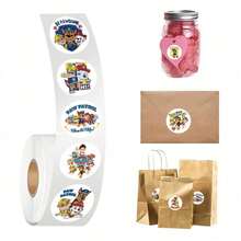 500PCS/Roll PAW PATROL Cute Anime Cartoon Stickers Label Stickers Kawaii Game Tag DIY Gift Sealing Label Decoration Supplies Fun Gift