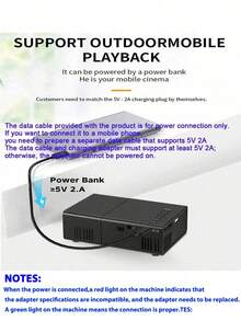 1080P Mini Portable Projector - Ultra-Compact Design, Compatible With Smartphones, USB And SD Cards, 16:9 Aspect Ratio, Includes Remote Control - Ideal For Home Theater, Christmas, Halloween, Thanksgiving | Best Modern Home Theater Projector | Office Projector - Multicolor - View 5