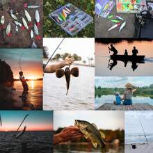 Kit deñuelos de Pesca Profesional - Cebos Suaves/Duros con Cucharas de Metal, Crank y Caja para Lubina y Lucio, Agua Dulce y Salada - 24 piezas - Ver 8