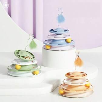 ألعاب القطط - لعبة الريش الدوارة المغرية، لعبة طعام تفاعلية للألغاز للقطط