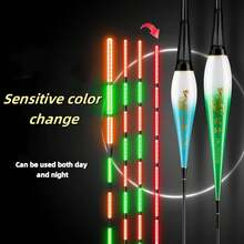 2025 Nuevo Flotador de Pesca LED Inteligente Altamente Sensible Recordatorio Boya Sensor de Gravedad Brillante Eléctrico Nocturno Pesca EstroboscóCola Larga