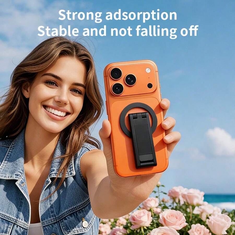 新款可折叠磁吸手机支架，便携方便。多角度可调，横屏竖屏皆宜，非常适合办公、直播、视频聊天和旅行使用。 - 彩色 - 查看 1