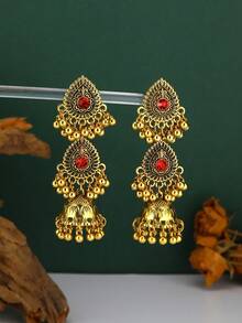 1 Pair Fashionable Bohemian Style Water Drop Jingle Bell Earrings, Suitable For Women's Daily Wear - WEH6341 Water Drop - View 11