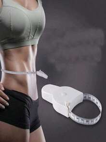 Self-Retractable Body Measuring Tape With Y-Shaped Handle - 60 Inch Soft Flexible Fiberglass Tape Measure For Accurate Weight Loss, Fitness, Sewing & Tailoring, Waist Arm Leg Chest Circumference Tracking - 白色 - 查看 2