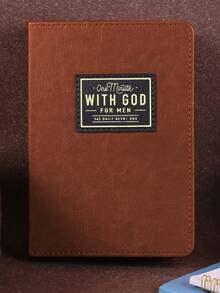 1pc Portable One Minute With God For Men Study Planner, 365 Entries, Ideal Gift For Holidays, Birthdays, New Year - màu nâu - Xem 6