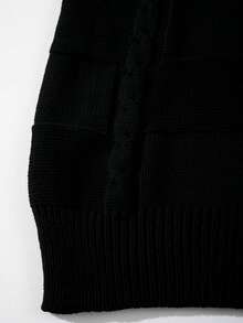 Áo len nam Andreilee kiểu dáng rộng rãi, thoải mái, phong cách retro Mỹ, họa tiết kẻ caro xoắn dây, thích hợp cho mùa thu và mùa đông. - màu đen - Xem 6