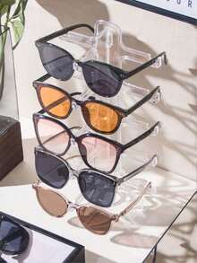 1pc Sunglasses Storage Display Rack, Eyeglasses Organizer Holder Fits Up To 5 Pairs - Clear - View 1