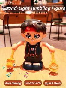 Elektryczna zabawka kaskaderska z muzyką, fajne światła, obrót o 360 stopni, dynamiczna zabawa, kreskówkowy pokaz kaskaderski, zabawa, przygoda dla przedszkolaków, chłopiec, dziewczyna, podróż, dom, szkoła, rozrywka na zewnątrz, wewnątrz, prezenty urodzinowe dla dzieci, zabawki dla dziewczynek, zabawki dla chłopców, lalki, zabawki dla dzieci, zabawki dla niemowląt, zabawki do tańca - Wielokolorowe - Zobacz 9