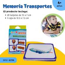 Juego de Memoria para Niños con Tematica de Transportes como Coches, Trenes, Aviones. 28 Tarjetas. Juego de Mesa Infantil,37493770 - Tipo de Enchufe A Japonés (100V) - Ver 2