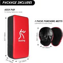 Punching Mitts Kick Pack Set, Boxing Mitts Pads, Taewondo Kick Pad, Great Boxing, Kickboxing, Karate, Muay Thai, Training - 黑色/紅色 - 查看 2