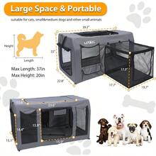 Collapsible Dog Crate 39 Inches, Portable Large Dog Kennel With Soft Mat For Indoor & Outdoor, Soft Dog Travel Crate For Cats, Puppies, Small And Medium Dogs - Default - View 3