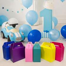 24Pack Dark Blue Gable Boxes For Party Favors, 7 * 3.5 * 6.6 Inch Goodie Box With Handles, Gable Gift Boxes For Party, Ba By Shower, Anniversary, Birthday,1Count(Packof24),DarkBlue - 深藍色 - 查看 8