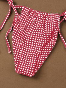 2026新款女士红白格子吊带比基尼，甜美性感两件套，适合浪漫假期、夏季海滩、女士生日装、女士健身服、女士优雅连衣裙、女士度假装、女士休闲上衣 - 彩色 - 查看 5