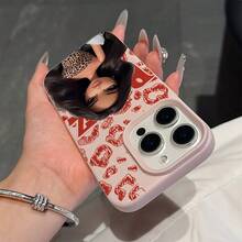 Funda de teléfono: Sexy  con estampado de leopardo, cabello ondulado, labios rojos calientes, diseño creativo, funda de teléfono adecuada para iPhone 17 16e 16 15 14 13 12 11 Pro Max Air X XR XSMAX 8 7 Plus, cubierta trasera suave a prueba de golpes, regalo para parejas - Color mixto 1 - Ver 5