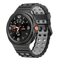 Marine Silicone Sport Band Compatible With Samsung Galaxy Watch 8 Classic 46mm Men Women, Soft Silicone Sport Breathable Band For Galaxy Watch 8 Strap 44mm 40mm,1*Black/Grey - 1*黑色/灰色 - 查看 1