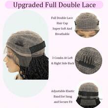 More Beautiful Full Lace Knotless Braided Wig With Curly Ends – 180% Density Handmade Synthetic Lace Front Wig For Women - #1B - Xem 7