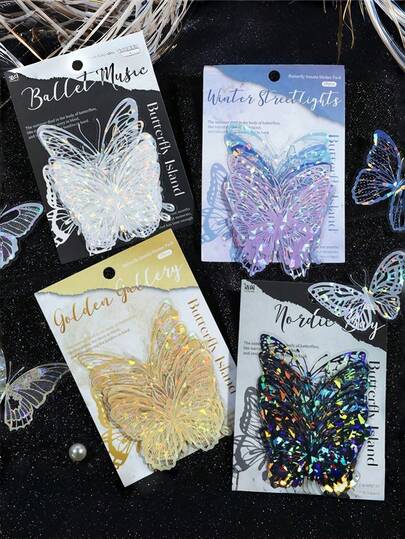 20张闪光蝴蝶贴纸，DIY蝴蝶装饰贴纸，派对装饰，家居装饰贴纸，适用于派对装饰、婚礼装饰、节日装饰、情人节、圣诞节、复活节、母亲节等各种场合。