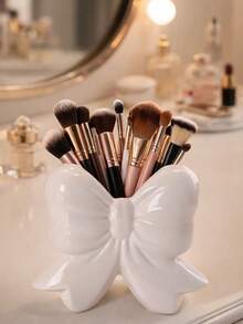 1pc Or 2pcs/Set Bow Vase Desk Decor Rack, Cute Ribbon Design Desktop Ornament, Home Decor, Makeup Brush Holder, Girly Bedroom Decoration, Best Friend Gift, Women Winter Gift - Multicolor - View 2