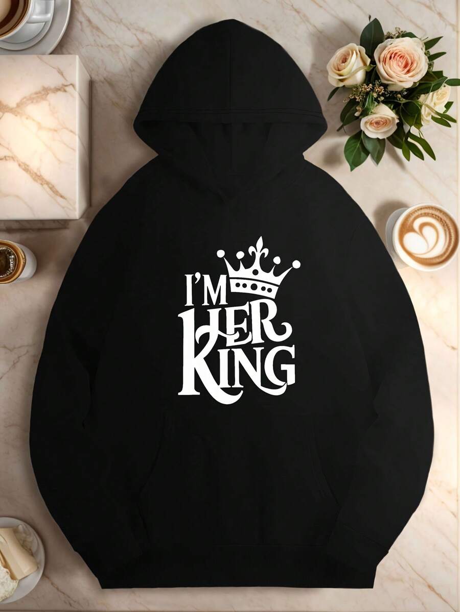 Crown I M HER King Women-S Plus Size Casual Hoodies - 黑色16 - 查看 1