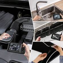 Endoscope With Light, 8mm 1080P HD Inspection Camera, IP67 Waterproof Digital Borescope, 16.5ft Flexible Snake Cable, 4.3 Inch LCD Screen Industrial Endoscope - Black - View 7