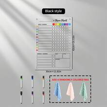 1 套 A3 尺寸亚克力白板，磁性彩色冰箱装饰贴纸，可重复使用的彩色干擦亚克力板，带 6 个加固孔，高品质书写板，大型备忘板（包含 6 支白板笔 + 随机颜色板擦） - 彩色 - 查看 15