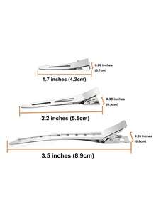 30/15/9/3件装金属鸭嘴发夹，女士造型分区，银色长发发夹，鳄鱼夹卷发器，适用于厚发卷发棒，沙龙，DIY蝴蝶结，爪夹，发爪，发夹，发卡，发饰，美发配件 - 彩色 - 查看 6