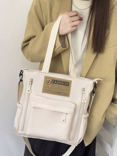 กระเป๋าโท้ทแฟชั่นมีหลายช่องสำหรับผู้หญิง - กระเป๋าสะพายข้างลำลองความจุขนาดใหญ่สำหรับโรงเรียน/เดินทาง