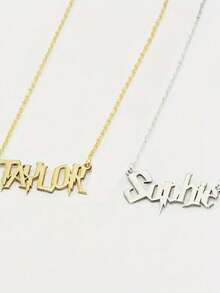 Customized Witch Name Necklace, Gothic Style For Women/Girls, Daily Wear Jewelry, Creative Personalized Gift For Halloween, Christmas, Mother's Day - 彩色 - 查看 4