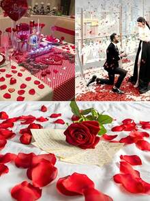 1000/2000pcs Artificial Red Rose Petals, Suitable For Valentine's Day, Wedding, Date Gift Decor, Celebration Decor, Home Decor And Autumn Decor