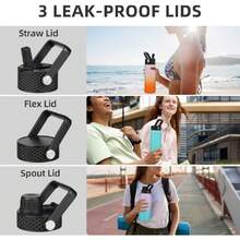 Insulated Water Bottles For Outdoor - 黑與白 - 查看 5