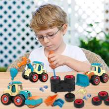 Kids DIY Disassemble Construction Vehicle Toy, With Nut Assembly Puzzle And Sliding Excavation Disassembly Function - Multicolor - View 6